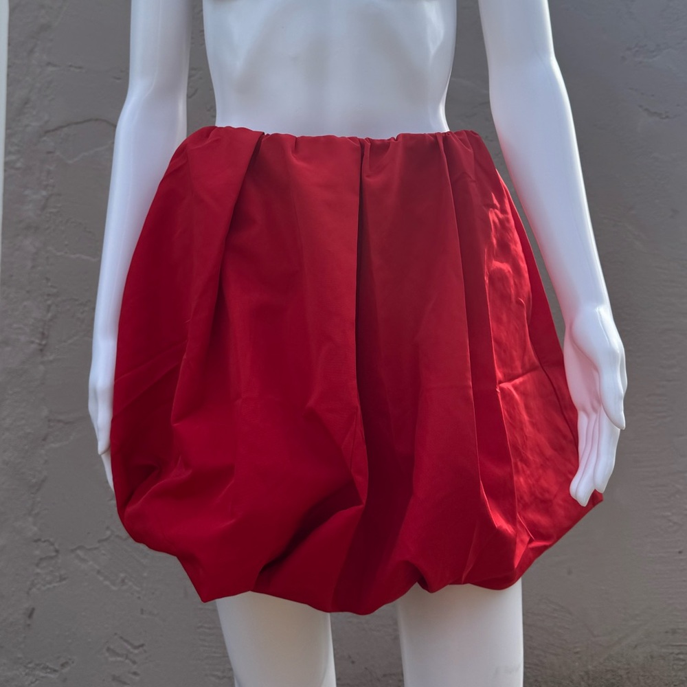 Bold Red Bubble Skirt